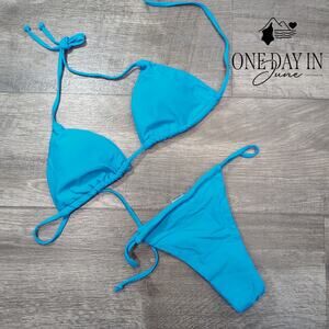 Charmo Adjustable Triangle Brazilian Thong Bikini Swimsuit Size S